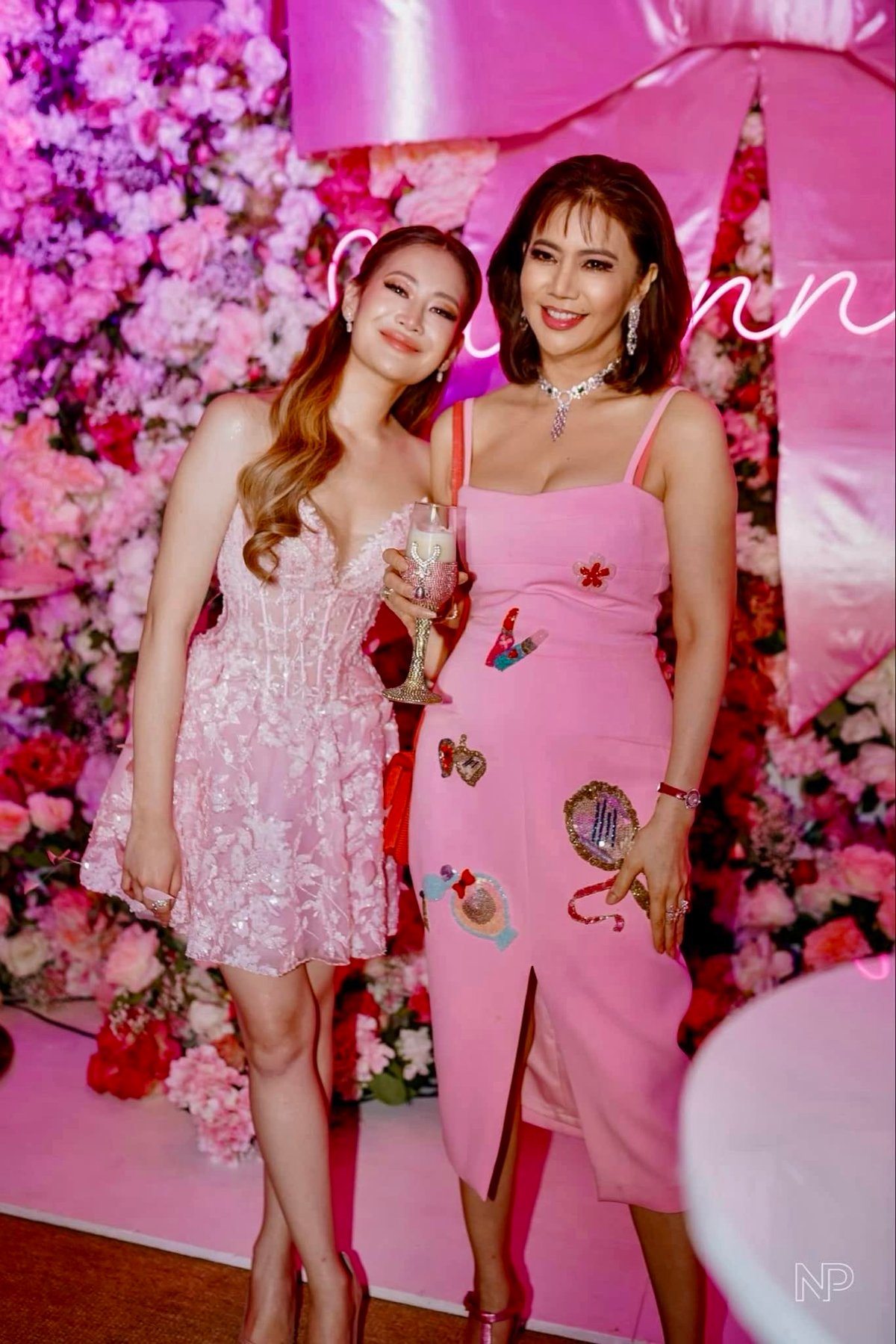 The birthday girl, fashion designer Julianne Syjuco, and the columnist.